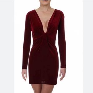 Aqua Bloomingdale’s Velvet (Low Cut) Dress Burgundy